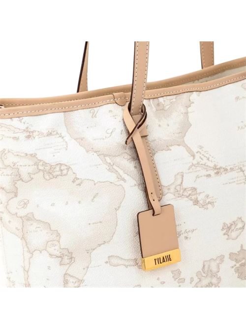 Geo White shopping bag borsa a spalla grande ALVIERO MARTINI | D0076188C0900